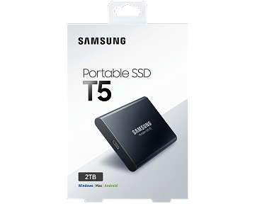 2 TB USB 3.1/Gen.2.(10 Gbps) T5 Black SSD Samsung