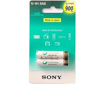 Ni-MH Rechargeable battery G-series 2x900 mAh AAA Sony