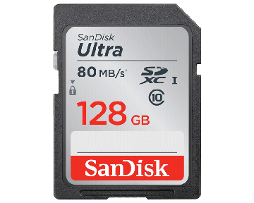 128 GB SDXC UHS-I class 10 card Ultra 80MB/s SanDisk