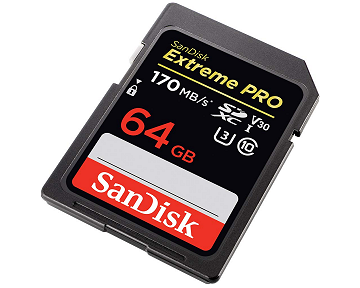 64 GB SDXC UHS-I class 3 card Extreme Pro V30 4K UHD SanDisk
