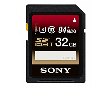 32 GB SDXC UHS-I class 3 card (R94 W70 MB/s) Sony