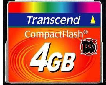 4 GB Compact Flash card 133x Transcend
