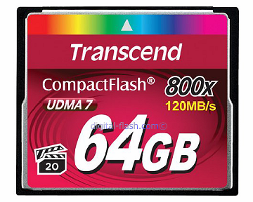 64 GB Compact Flash card 800x Premium Transcend