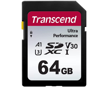 64 GB SDXC UHS-I U3 V30 A2 340S card UltraPerformance Transcend