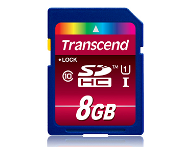 8 GB SDHC UHS-I class 10 Ultimate 600x card Transcend